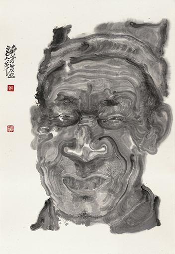 周京新-面孔之五105X69cm纸本水墨2008年.jpg