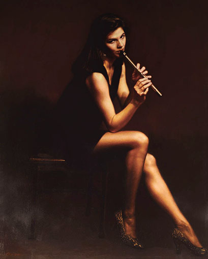 陈逸飞《音乐家系列·吹竖笛的女子》，1987年作.jpg