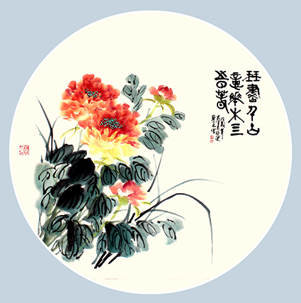 《艳阳之春》国画（画芯70-70cm）邓槐建.jpg