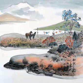 中国画《初秋之晨》规格：68x68cm.jpg