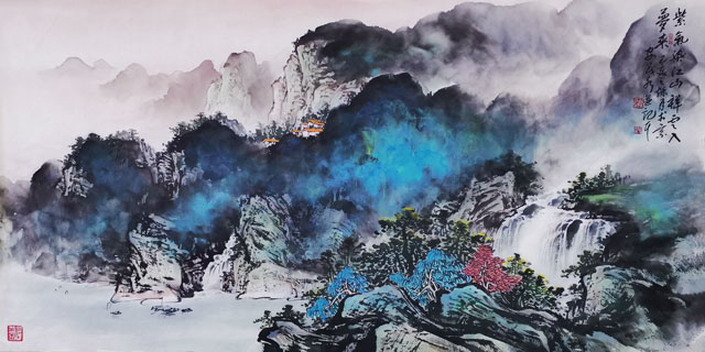 安茂水作品《紫气染江山丶祥云入梦来》.jpg