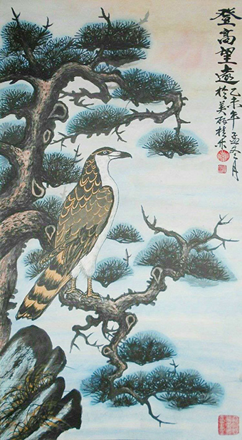 周乃山作品《登高望远》规格：138cmx70cm.jpg