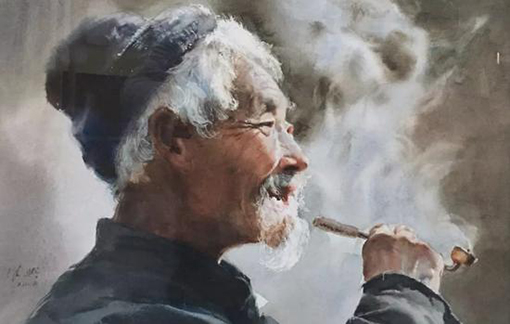 关维兴 _ 吸烟老汉 _ 35×50cm _ 2008.jpg