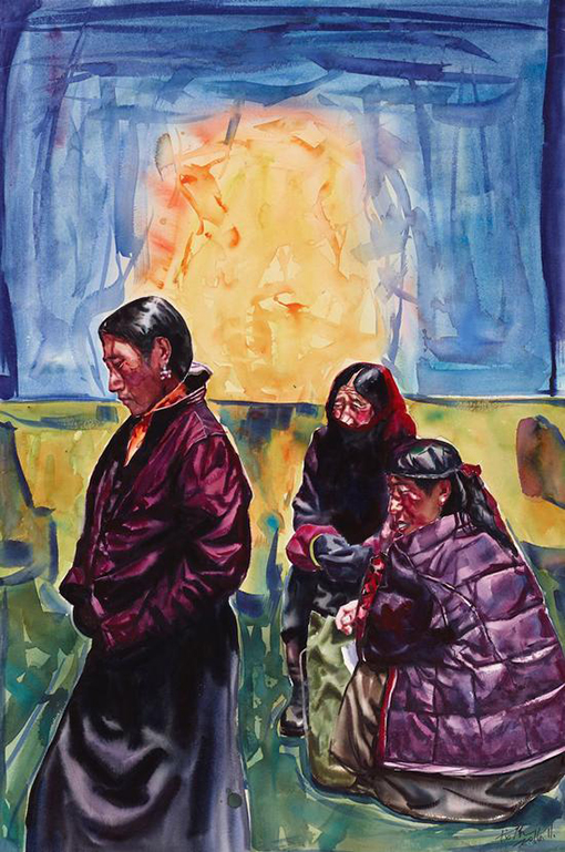 龙虎《路上 NO.39》153×103cm 水彩 龙虎 2016年.jpg
