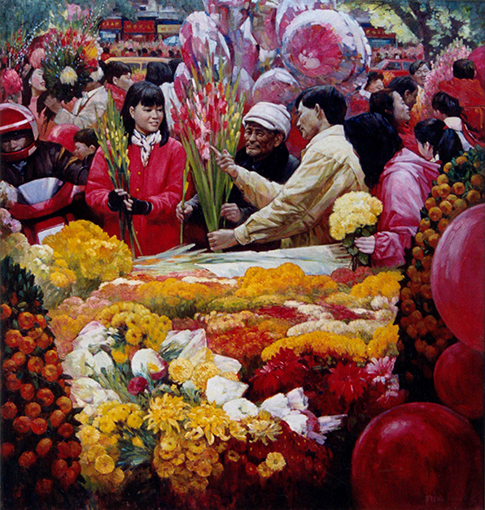 油画《欣逢盛世》规格：138cmx150cm 价格：每平尺15000元.jpg