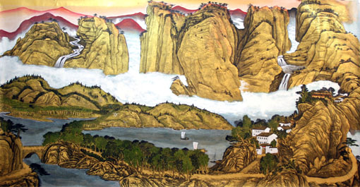 1547623038350709.jpg 章庭钰作品:《武夷山旭日》规格:200cmx105cm.JPG
