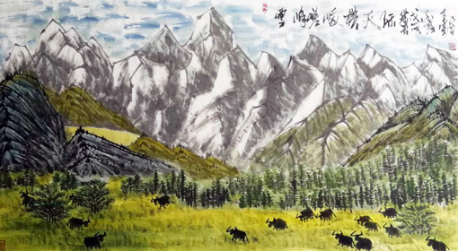 1547623895760758.jpg 杨涛作品3《雪峰嵯峨横天际》186x98cm.jpg