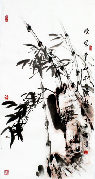 1547691526954617.jpg 袁锦标作品5 墨竹,100x50cm  2017年.jpg