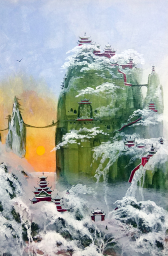 庞淳作品8《圣山雪霁》2018年创作  尺寸：50x60.jpg