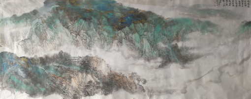 《峰头黛色》240x95cm.JPG