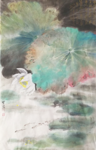 《荷塘雅韵》95x60cm.JPG