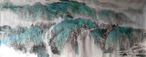 《西极昆仑东入海》240x95cm.JPG