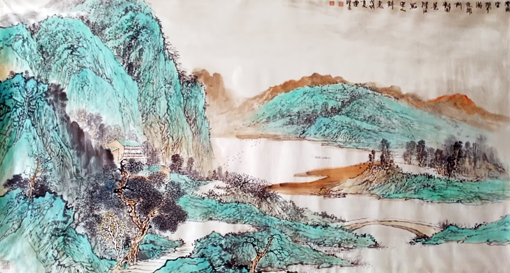 《云满空阶书满床开门对面是清江》180x95cm.JPG