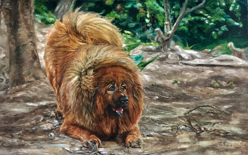 巴古作品1《东方雄狮》 布面油画  340x195(cm).jpg