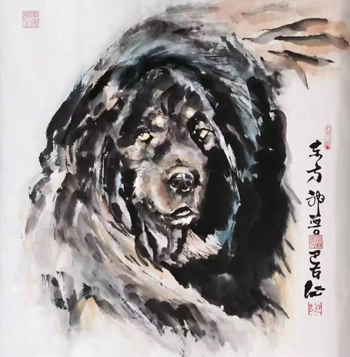 巴古作品3《东方神兽》水墨画四尺斗方.jpg