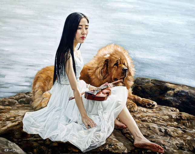 巴古作品5《遥望》布面油画 120x150(cm).jpg