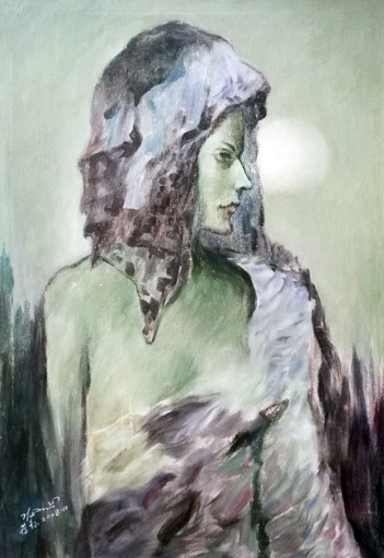 蒋征作品油画《毕加索笔下少女的梦想》规格：50x70cm 2008年.jpg