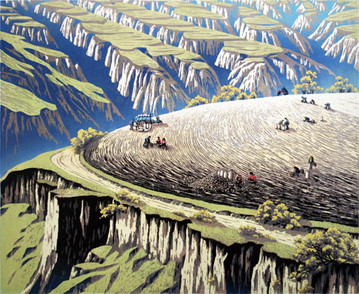 版画《黄土地的收获》92.6×76cm  2013.jpg