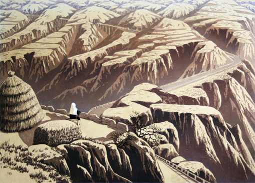 版画《远去的路》92×66cm   2011.jpg