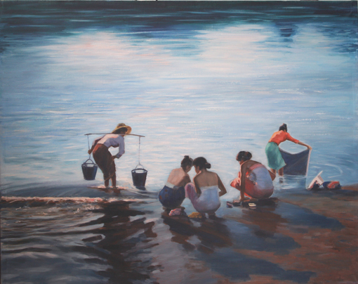 油画《澜沧江边》100×80cm  1995.JPG