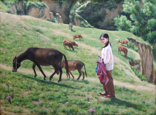 油画《山坡坡上》73×54cm  1998.jpg