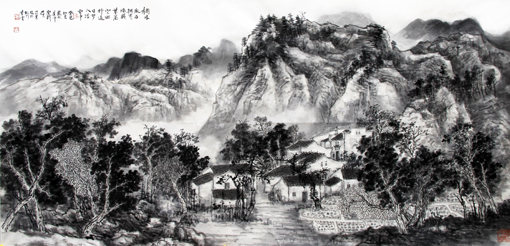徽州民居  95x180cm.JPG