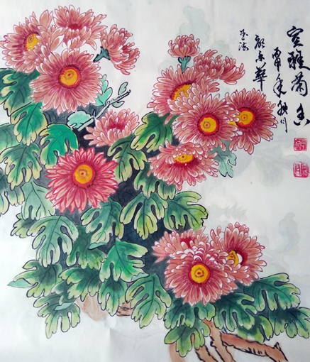 付玉法作品《室雅菊香》规格：69cmx69cm.jpg