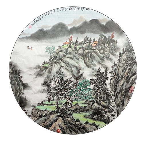 山水小品 直径50cm 2012年.jpg