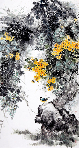 李诗鸿作品《朝晖》规格：180cmx97cm.jpg