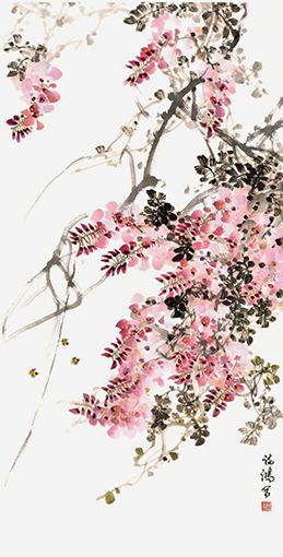 李诗鸿作品《紫翠烟霞》规格：138cmx69cm.jpg