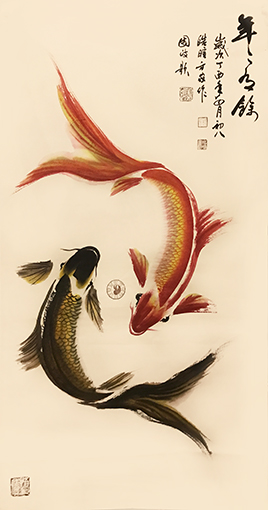 杨皓暄作品《年年有余》规格：136cmx69cm.jpg