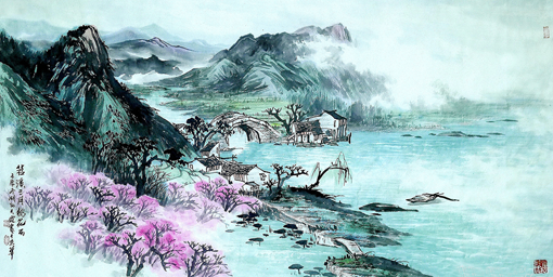 《苕溪三月桃花雨》规格：138x68cm  2012年创作.png