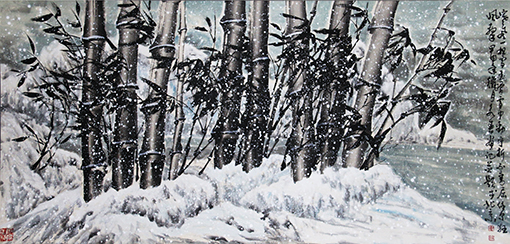 王永春作品《铁骨傲雪》尺寸：八尺117cm×244cm.jpg