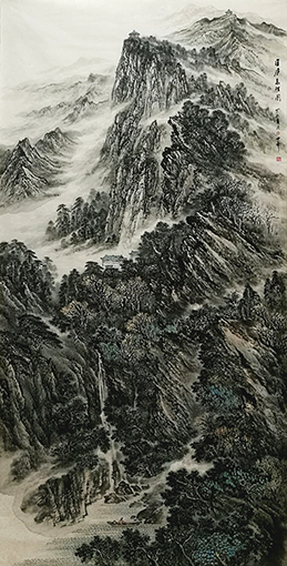 温世奇作品《匡庐高胜图》规格：120cmx240cm.jpg