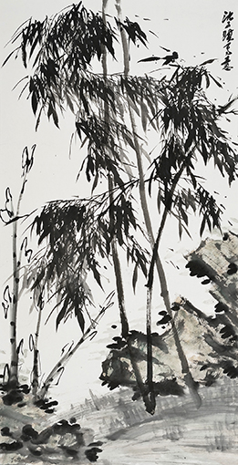 沈子琪作品《风雨洒秋》规格：138cmx70cm.jpg