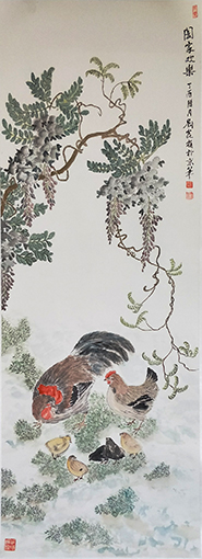 刘菎岭作品8《阖家欢乐》138cmX69cm.jpg