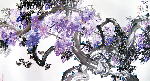 刘万恭作品4《紫霞满天》180×97cm.jpg