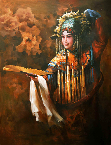 赵新颖作品 《贵妃醉酒》规格 120㎝x90㎝材质 麻布油彩.jpg