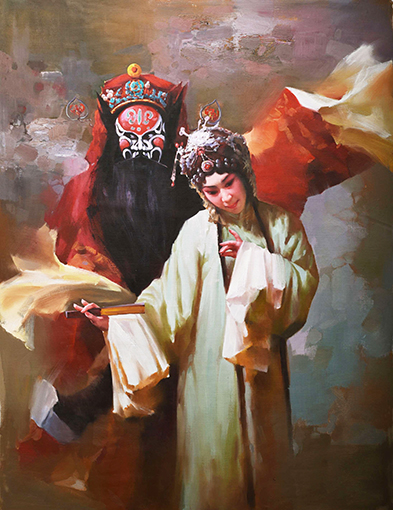 赵新颖作品《钟馗嫁妹》规格 120㎝x90㎝材质 麻布油彩.jpg