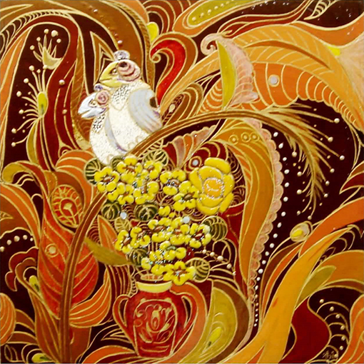 冯才志漆画作品 《双鸟花卉》.jpg