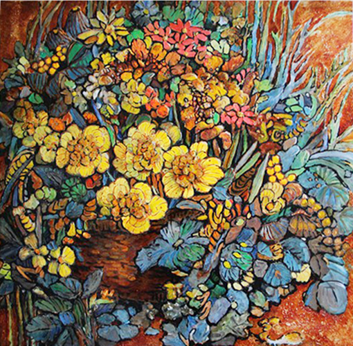 冯才志漆画作品《 山花》.jpg