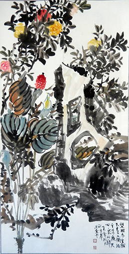 道金平作品3《望国参云树》68x138CM.2015年。.jpg