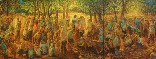 《大集市》三联画，2002-2014年，油画,130cmx112cmx3幅.jpg