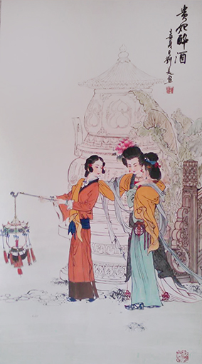 刘文法作品：《贵妃醉酒》规格：四尺整张  售出：面议.jpg