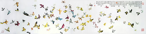 陈朝晖作品《百福富贵》规格：293cmx70cm(2016年春作）.jpg