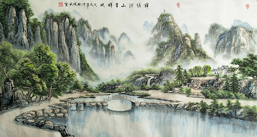《锦绣河山吉祥地》规格：180x97cm  价格：25000元一幅.jpg