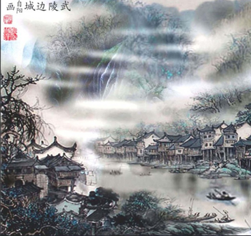 《武陵边城》规格：75x75cm  价格：120000元一幅.png
