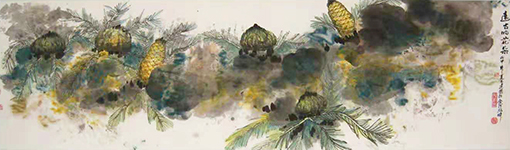 《远古的花朵》 规格：260x68cm 价格：20000元一幅.jpg