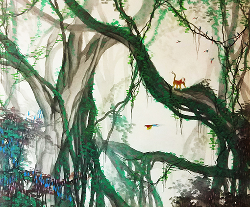 《雨林系列之一》规格：50x60cm  价格：整幅1万6千.JPG
