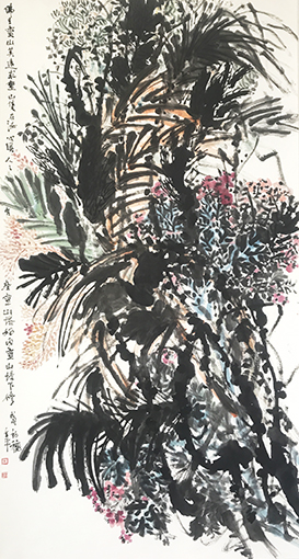 道金平作品《佛在灵山莫远求》规格：180cmx97cm.jpg